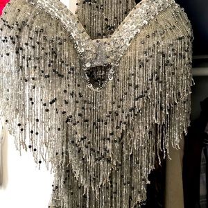 Silver vintage belly dance bra and belt